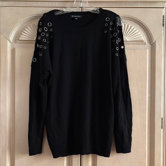 INC Black Cold Shoulder Sweater - Picture 1 of 1